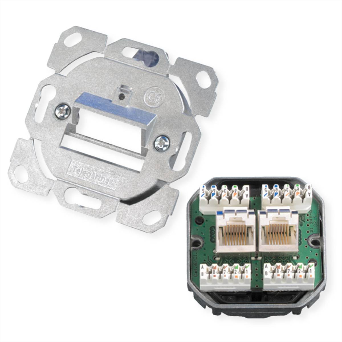 TELEGÄRTNER Dose AMJ45 ohne Zentralplatte, 2x RJ-45 Cat.5e (Class D)-1