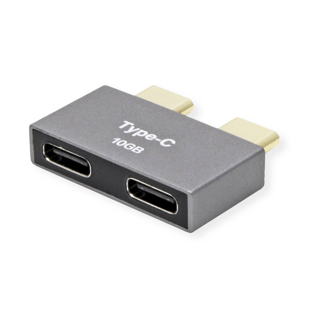 ROLINE USB 3.2 Gen 2 Adapter, 2x USB Typ C - 2x Typ C, ST/BU, silberfarben-3