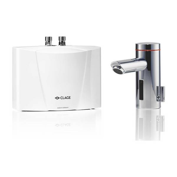 CLAGE MBX3 Lumino Durchlauferhitzer Set 3,5kW 230V Unter­tisch max. 2,0l/min mit berührungsloser Sensorarmatur für