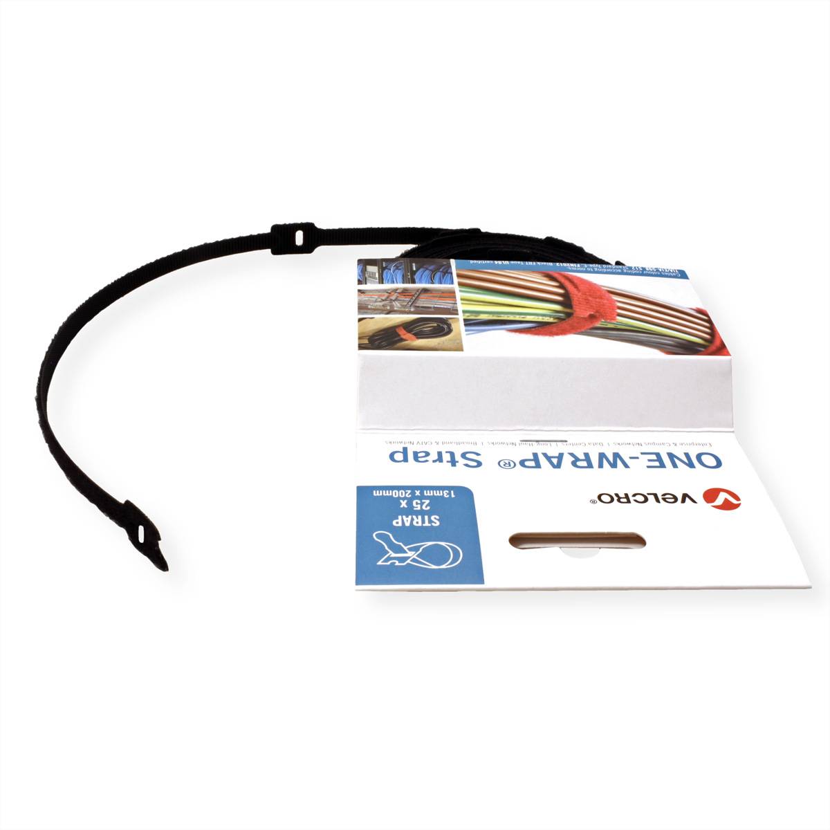 VELCRO® One Wrap® Strap 13mm x 200mm, 25 Stück, flammhemmend, schwarz-1