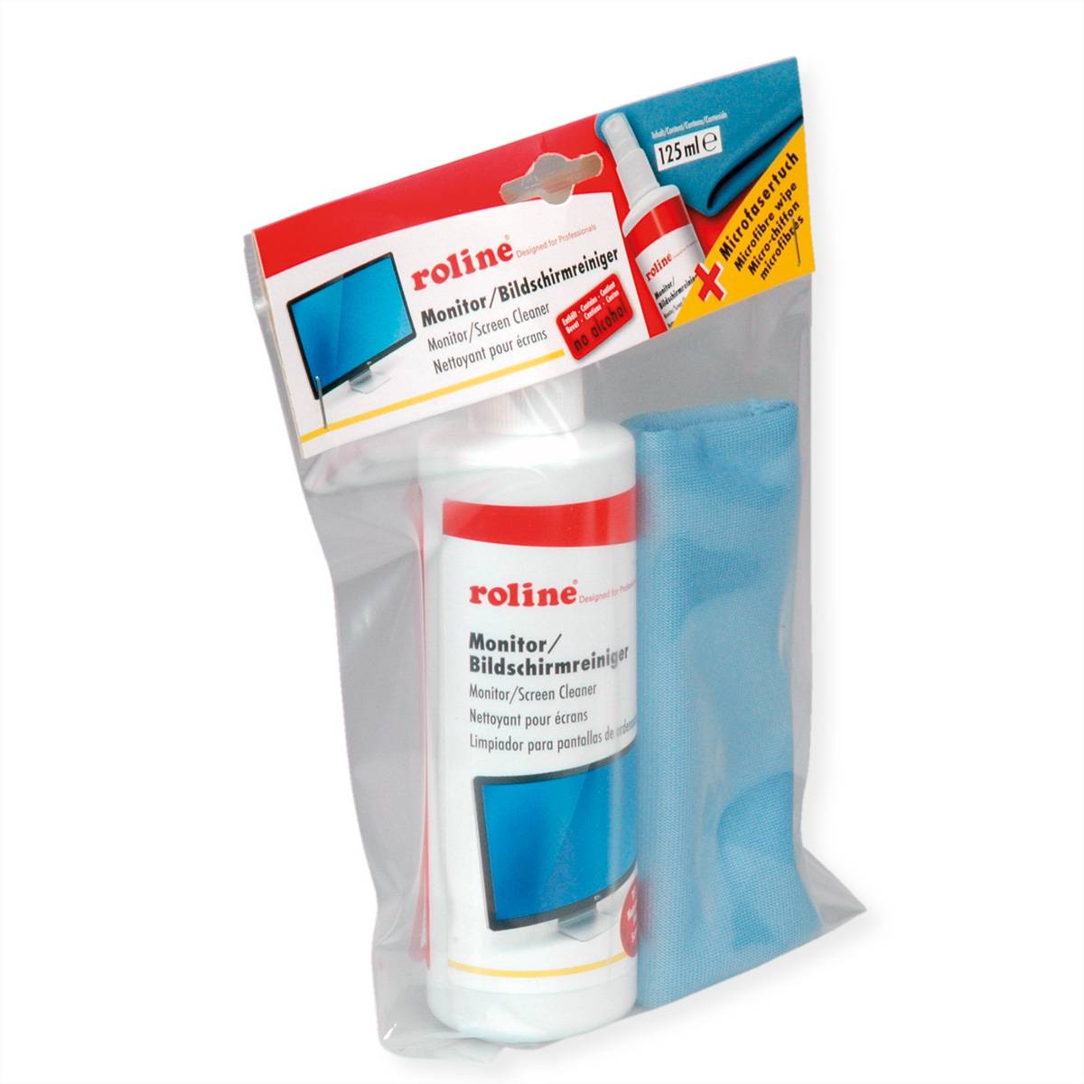 ROLINE Bildschirmreiniger TFT inklusive Mikrofasertuch, 250 ml-1