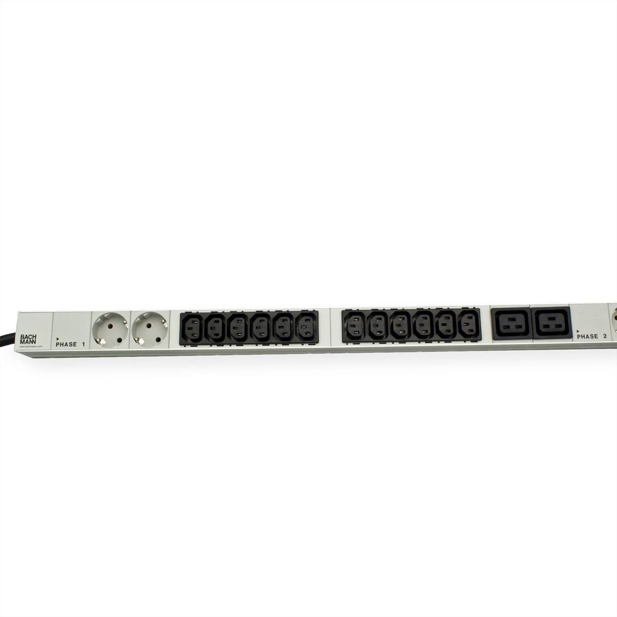 BACHMANN IT PDU ALU 1HE 36x C13 6x Schutzkontakt 6x C19 CEE 3x 16A rot-1