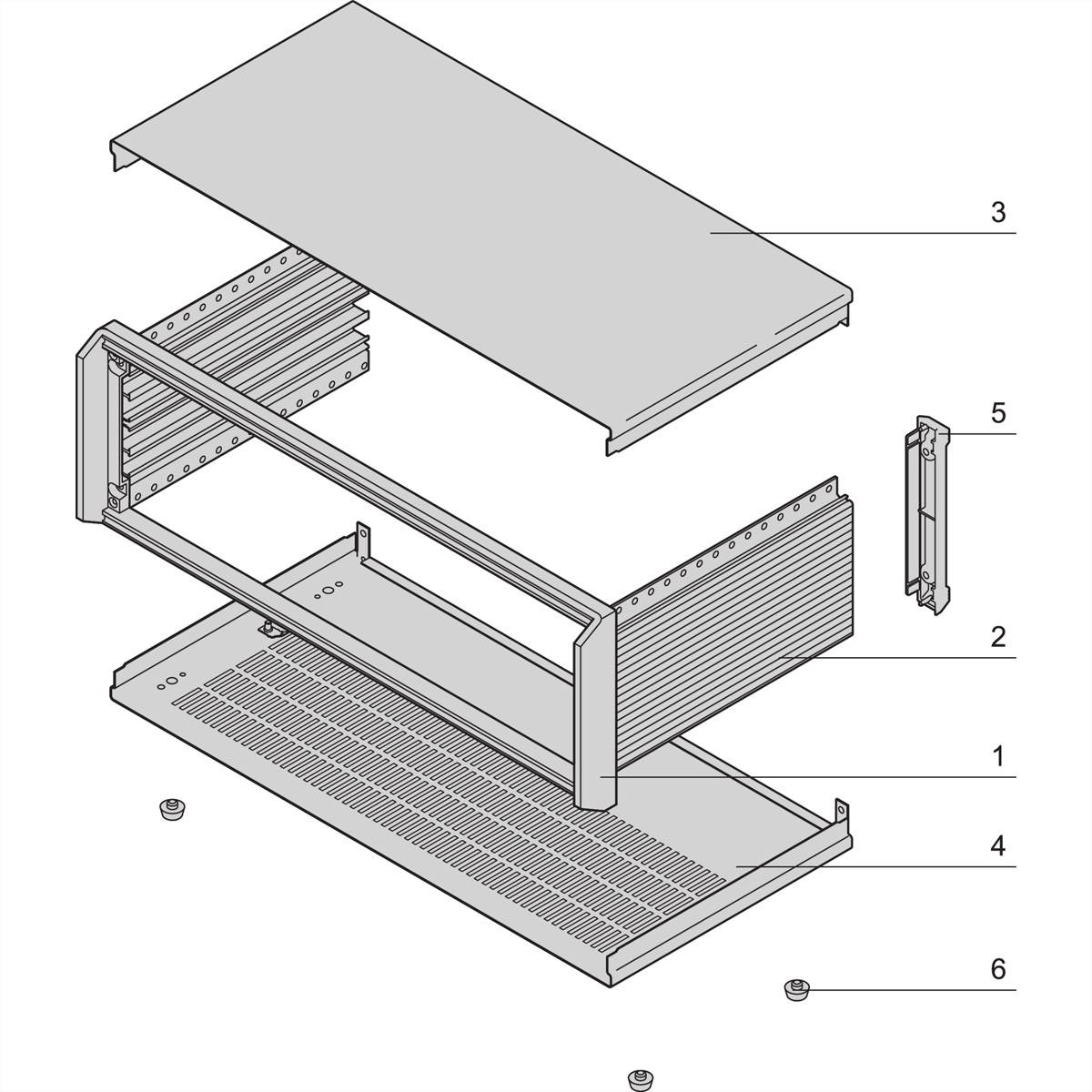SCHROFF Gehäuse 2 und 3 HE, ungeschirmt - PROPAC PRO GEH.3HE 28TE 266T-2