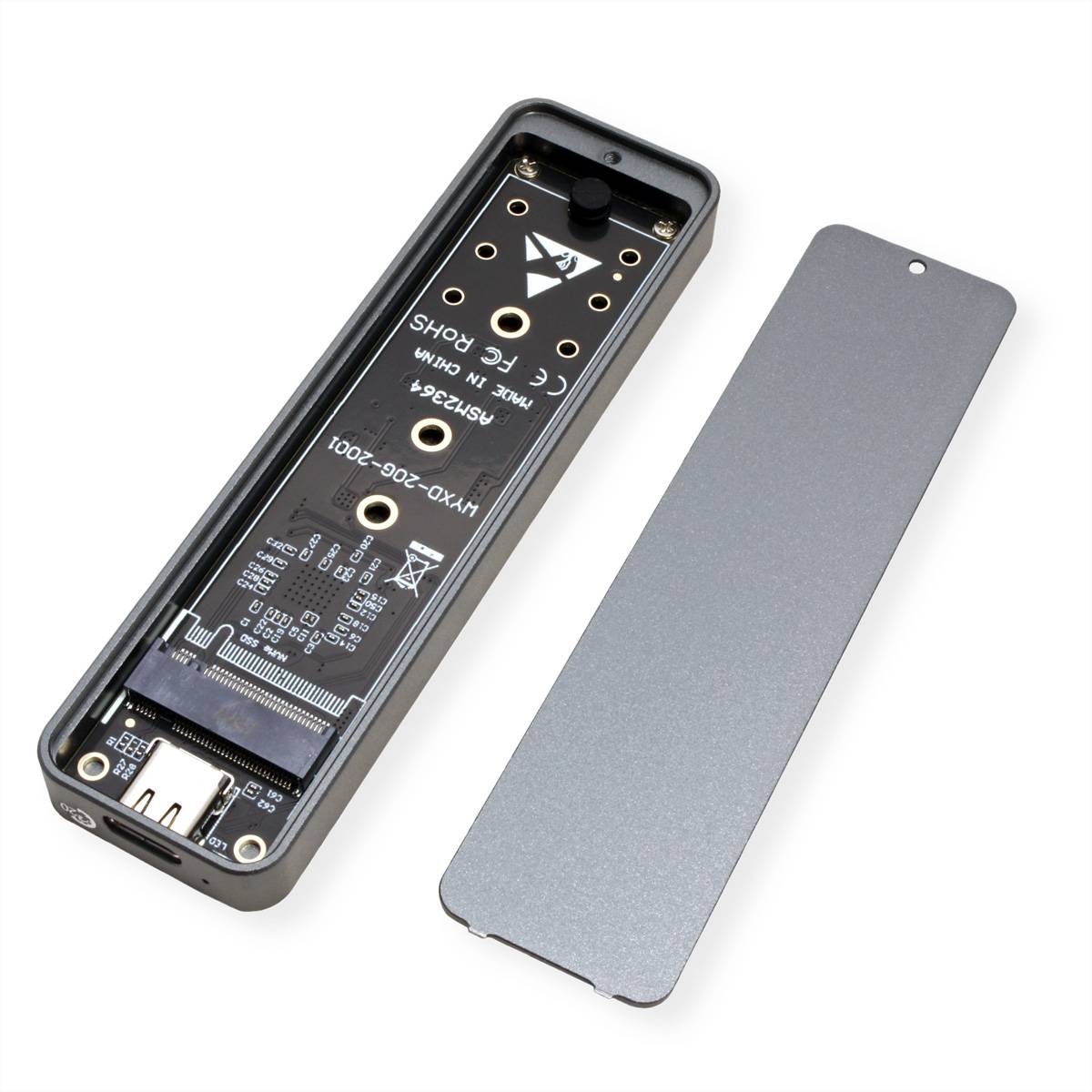 VALUE Externes SSD-Gehäuse, M.2, NVMe zu USB 3.2 Gen 2x2, Typ C-1