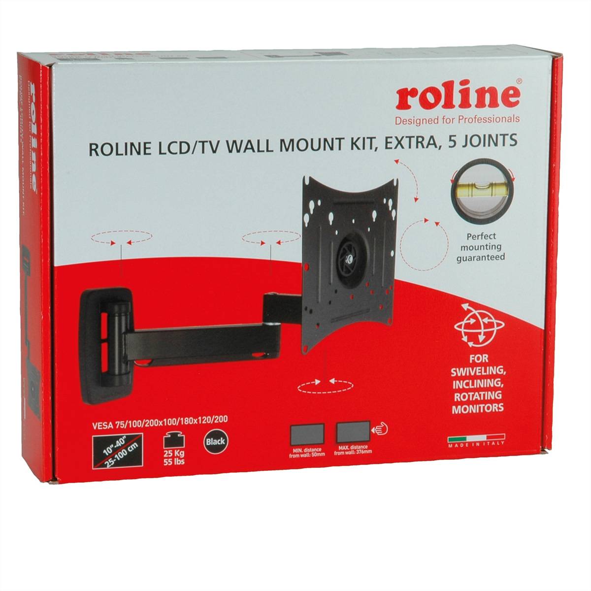 ROLINE LCD/TV-Wandhalterung, Extralang, 5 Drehpunkte, 10-40 Zoll, bis 25 kg-4