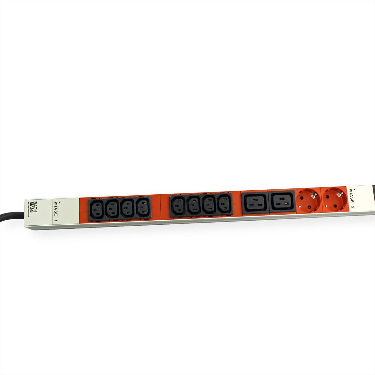 BACHMANN IT PDU ALU 1HE 24x C13 6x C19 CEE 3x16A rot-2