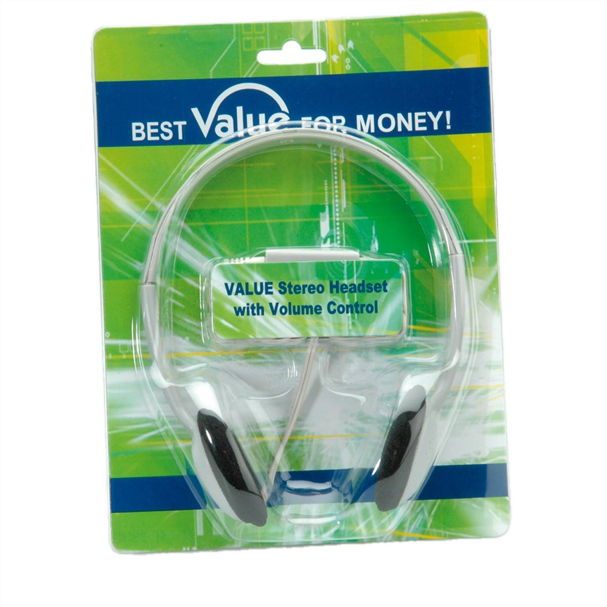 VALUE Stereo Kopfhörer mit Lautstärkeregler, grau-1