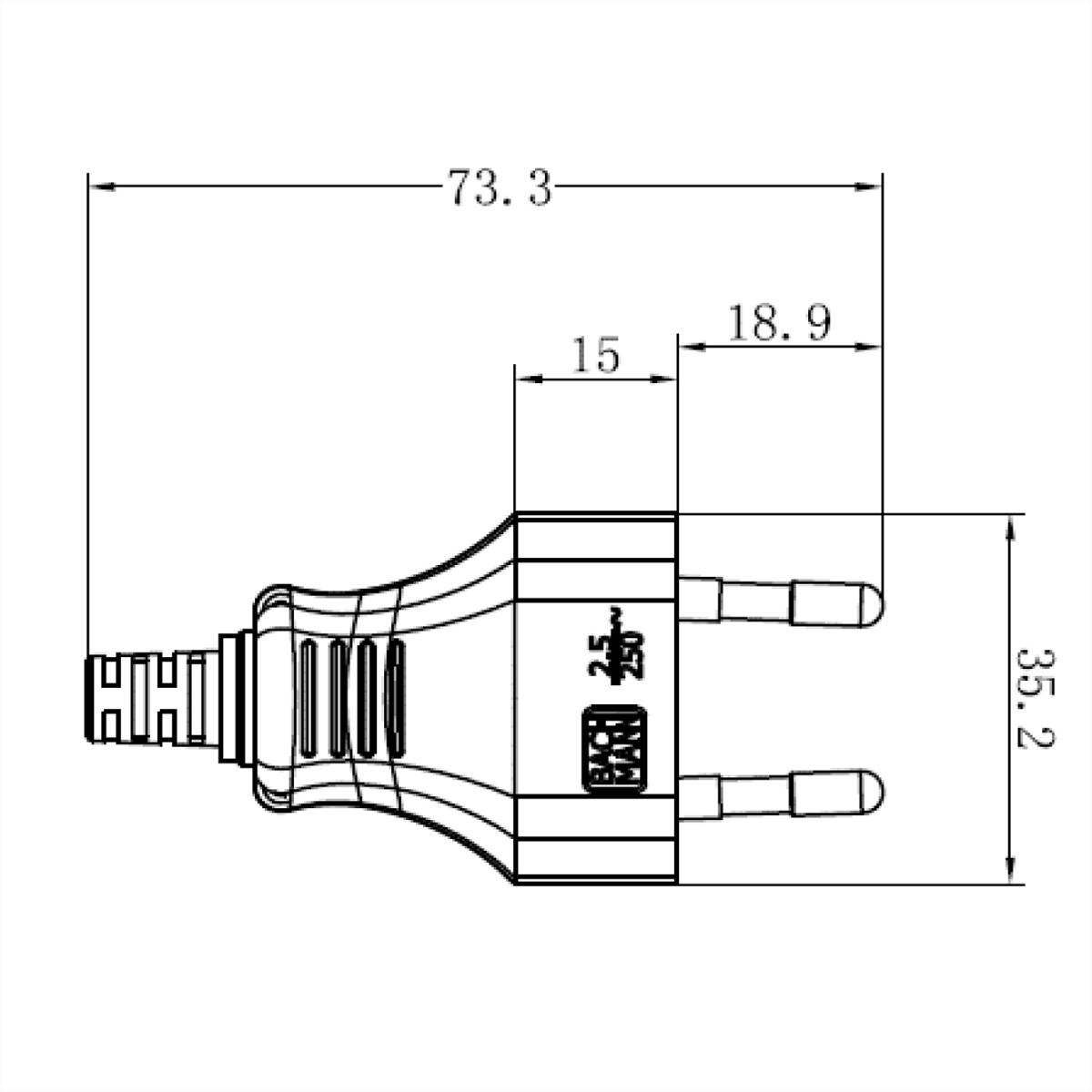 BACHMANN Euroflachstecker schwarz, Schraubanschluss VE 3 Stk. im Polybeutel-1