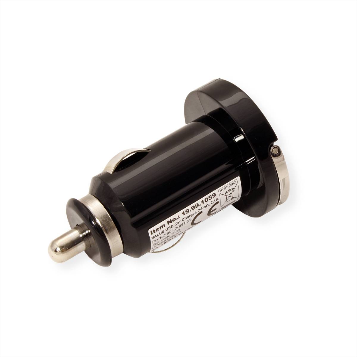 VALUE USB Charger mit KFZ-Stecker, 2 Port, 10W-3