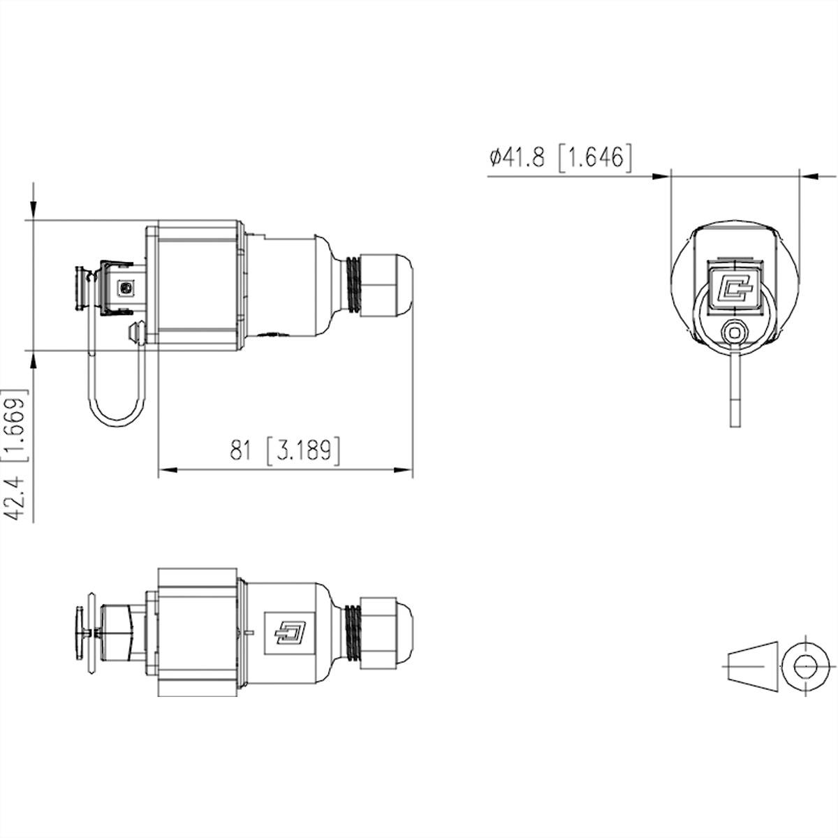 METZ CONNECT E-DAT Industry IP67 V4 KK, field jack insert, T568B-1