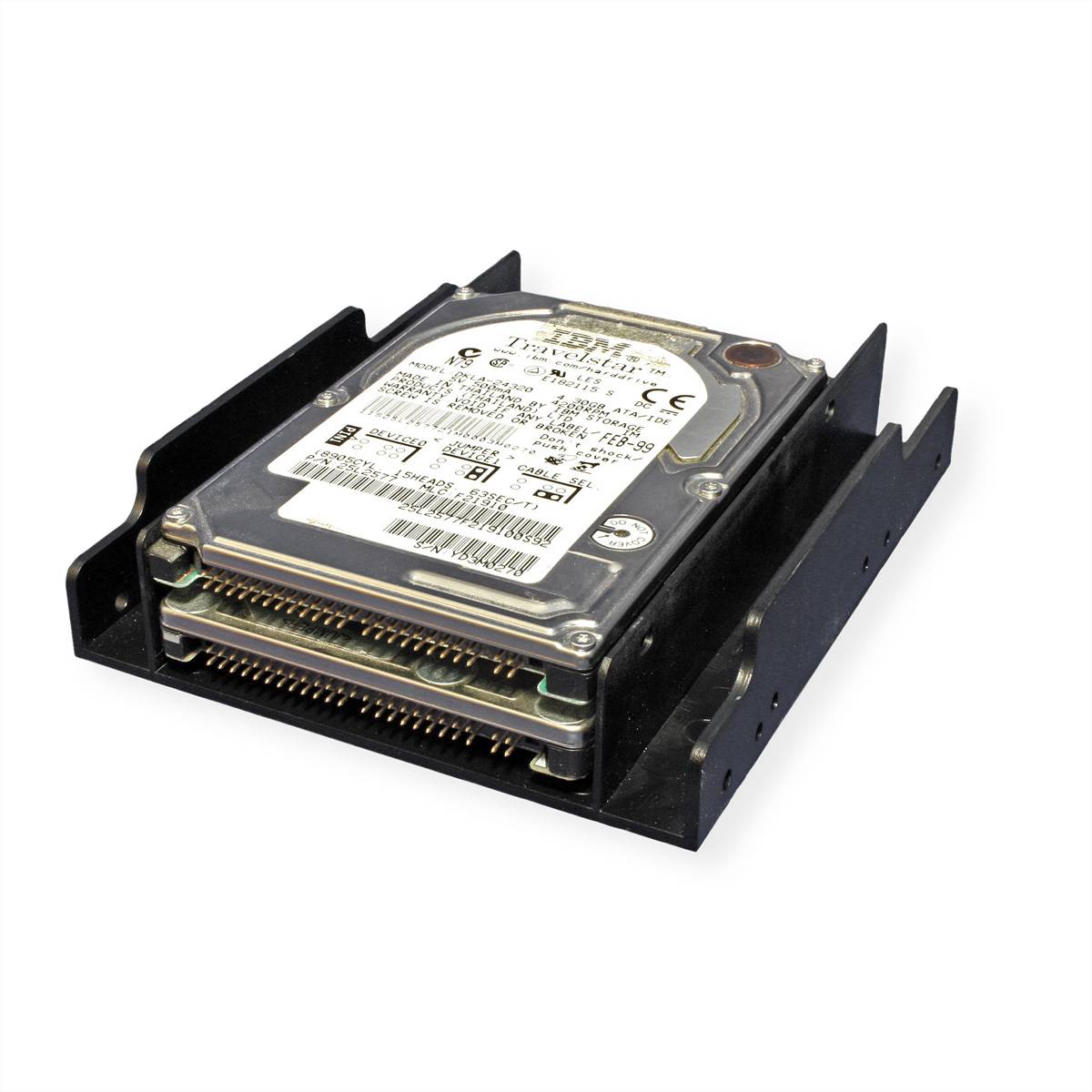 ROLINE Montageadapter, 3,5 Zoll Rahmen für 2x 2.5 HDD, schwarz-1