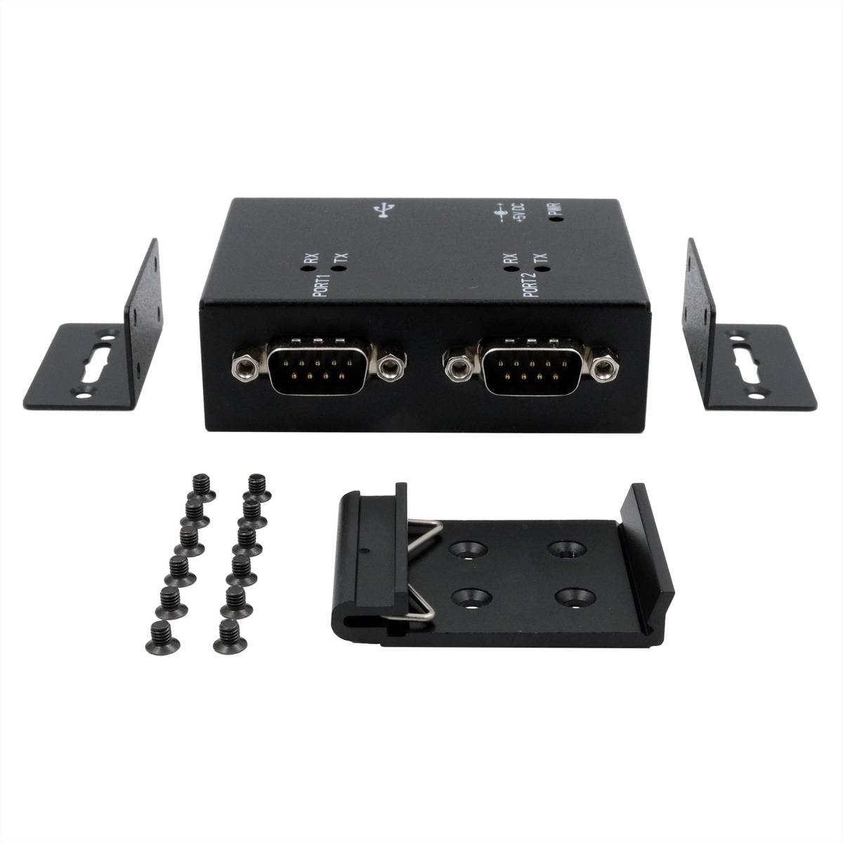 EXSYS EX-13072HM USB 2.0 zu 2 x Seriell RS-232 Ports Metallgehäuse FTDI Chip-Set-3