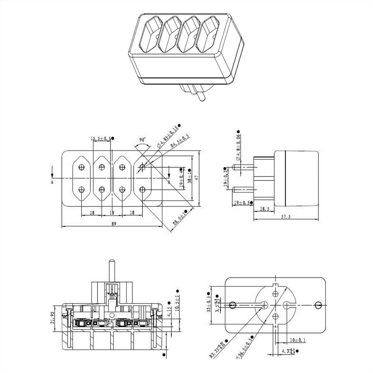 BACHMANN Multistecker 4xEuro, weiß 4x2,5A/230V-1