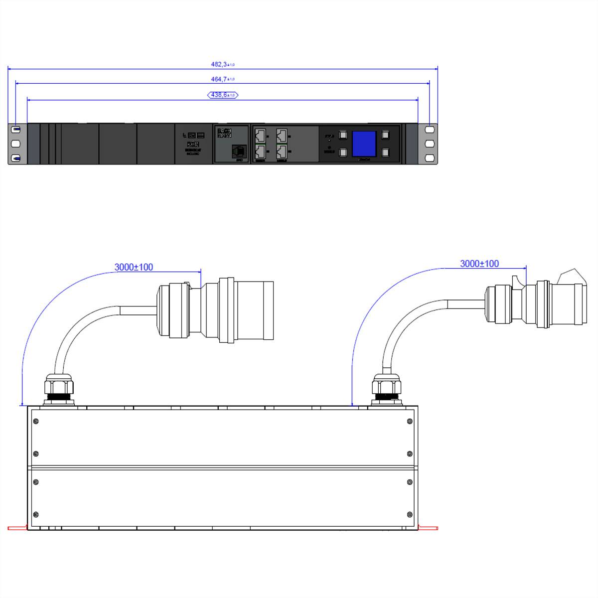 BACHMANN BN3000 RCM XXLPROFIL Slave3x32A, Messung p.Ph.3mH05VV-F 5G4 CEE3x32A Lan-1