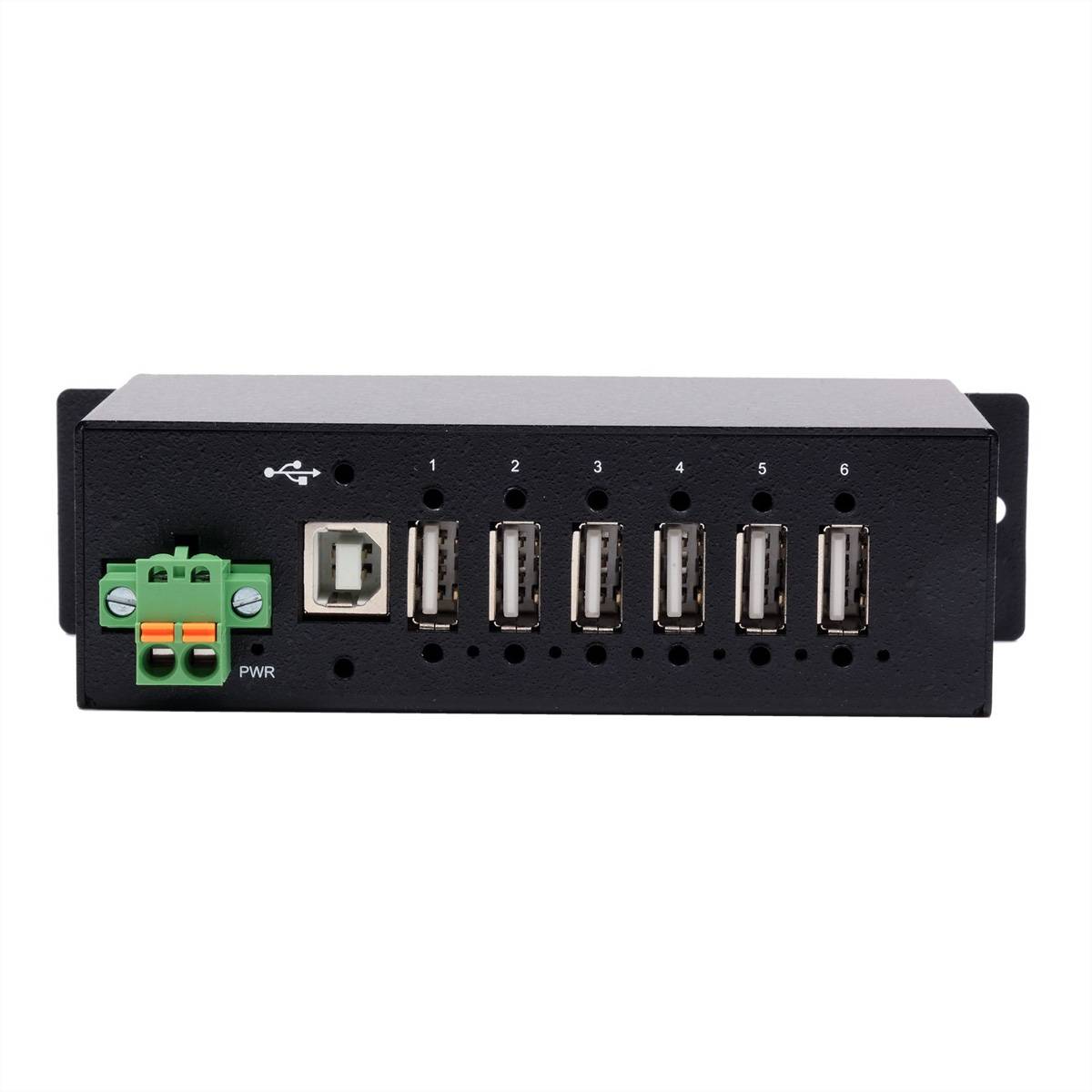 EXSYS EX-1596HMVS 6 Port USB 2.0 Metall HUB mit 15KV ESD Überspannungs-Schutz (Din-Rail)-4