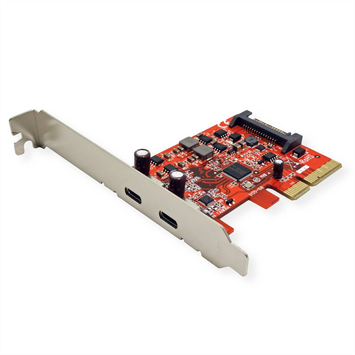 ROLINE PCI-Express-Karte, USB 3.2 Gen 2, 2x USB-C-4