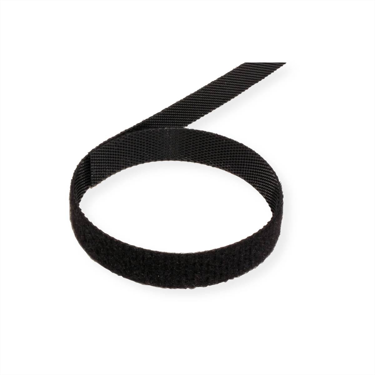 VALUE Klettband auf Rolle, 10mm, schwarz, 25 m-1