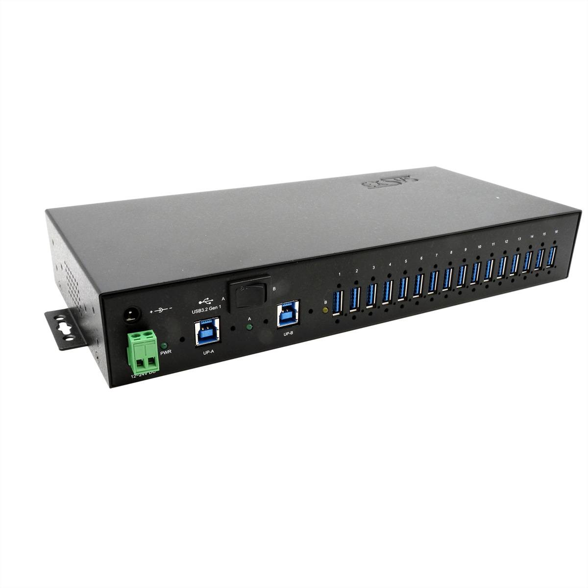 EXSYS EX-1526HMVS 16-Port USB 3.2 Gen1 Managed Metall HUB mit 15KV ESD Überspannungs-Schutz-0