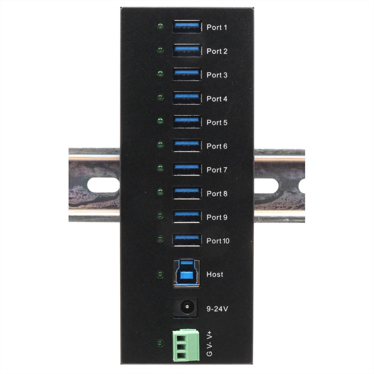 EXSYS EX-11230HMS 10 Port USB 3.2 Gen 1 HUB Din-Rail Kit und Wand VIA VL811+ Chipset-2