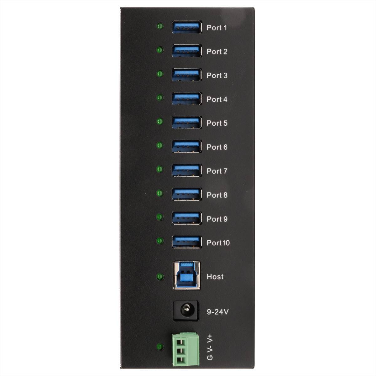 EXSYS EX-11230HMS 10 Port USB 3.2 Gen 1 HUB Din-Rail Kit und Wand VIA VL811+ Chipset-3