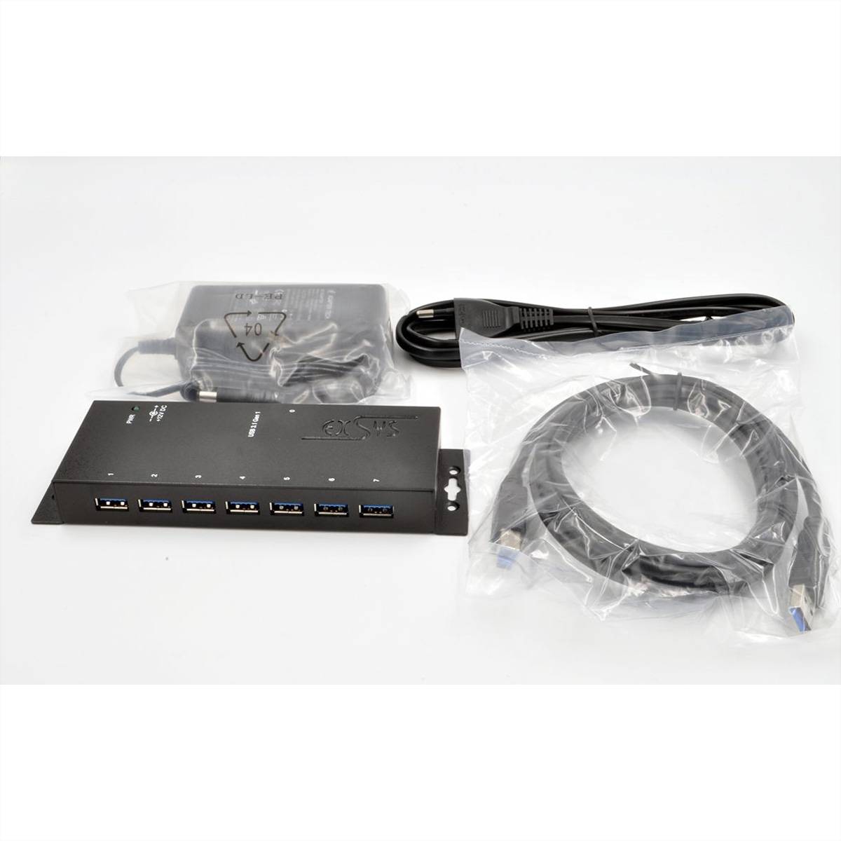 EXSYS EX-1188HMS-3 7 Ports USB 3.2 Gen1 Metall HUB mit 15KV ESD Überspannungs-Schutz-3