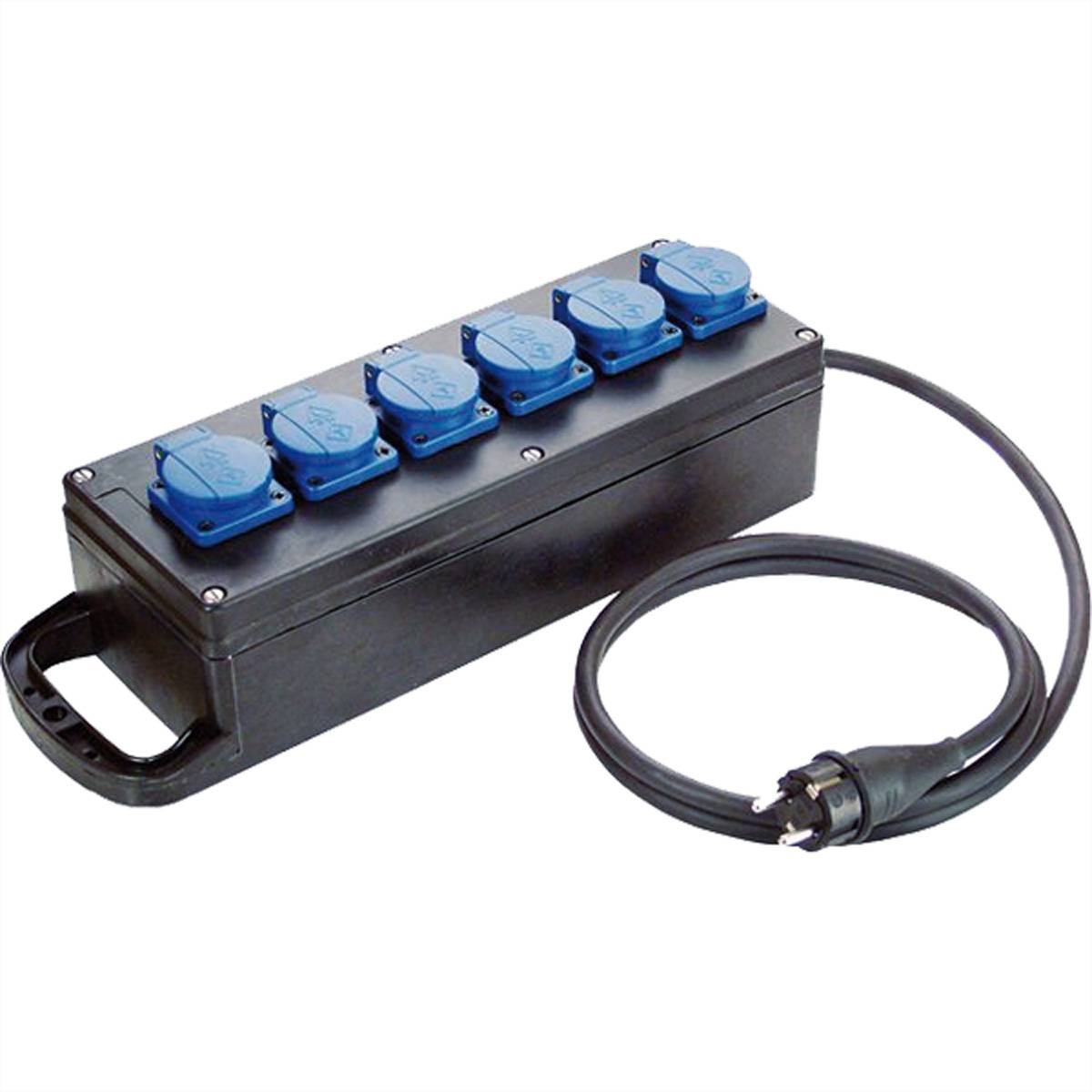 BACHMANN Verteilersteckdose 6xCEE7/3 Strom 2,0m CEE7/7, IP44-0