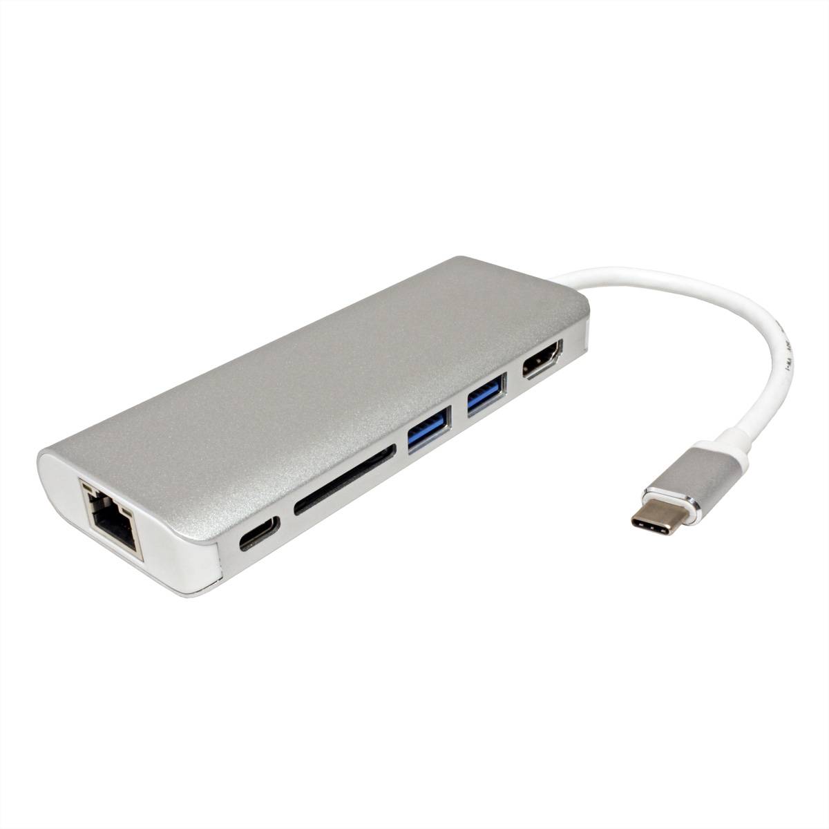 ROLINE Dockingstation USB-C, HDMI 4K, USB, SD/MicroSD, Gigabit Ethernet-2