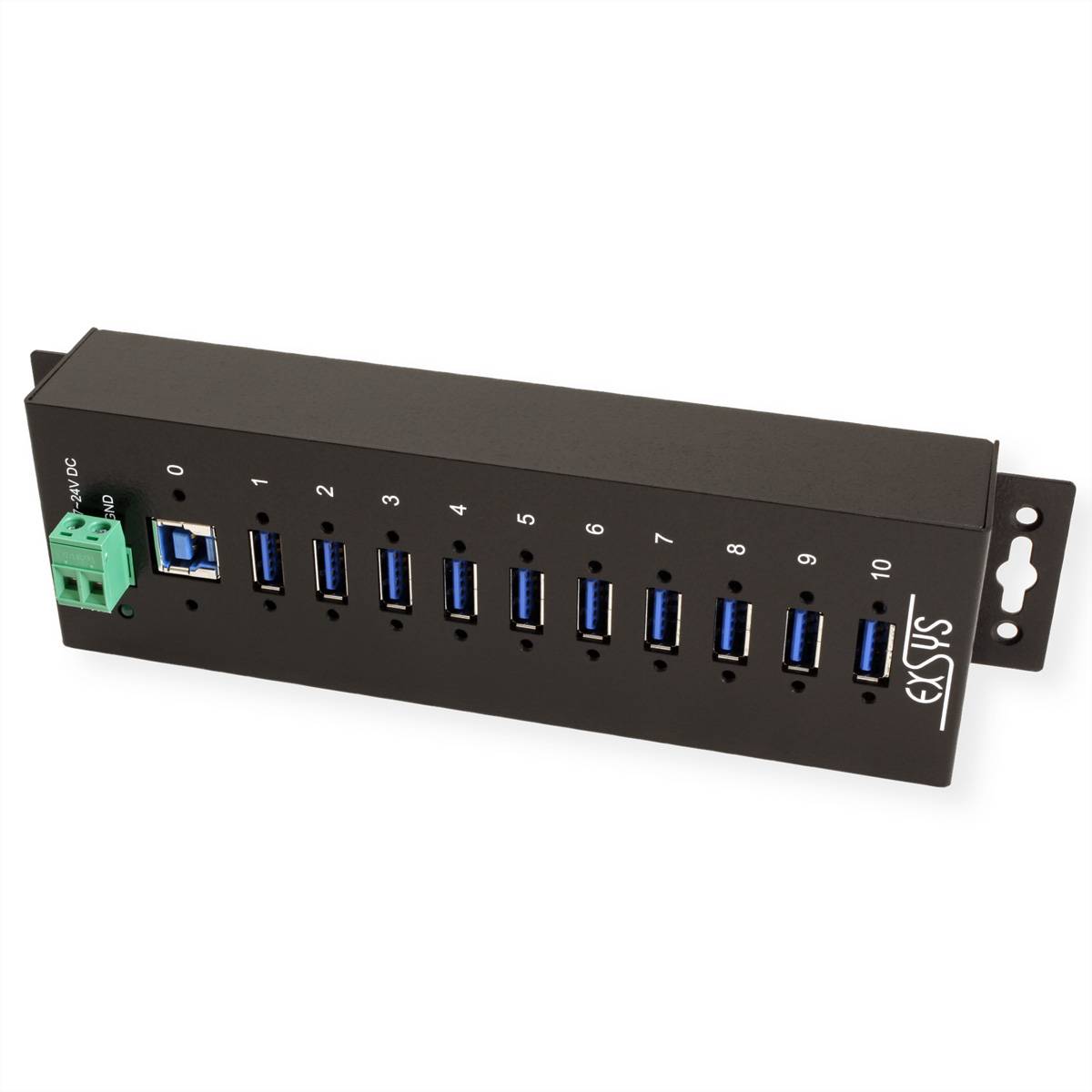 EXSYS EX-1110HMVS 10 Port USB 3.2 Gen1 HUB 15KV ESD Surge Protection Metallgehäuse-3