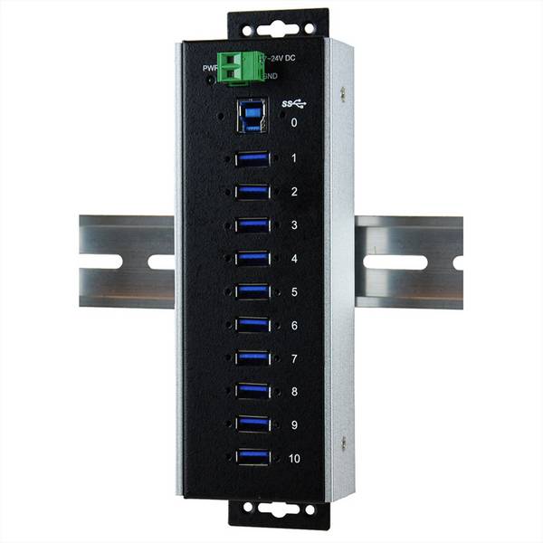 EXSYS EX-1110HMVS-WT 10 Port USB 3.2 Gen1 HUB 15KV ESD Surge Protection für erweiterte Temperaturen