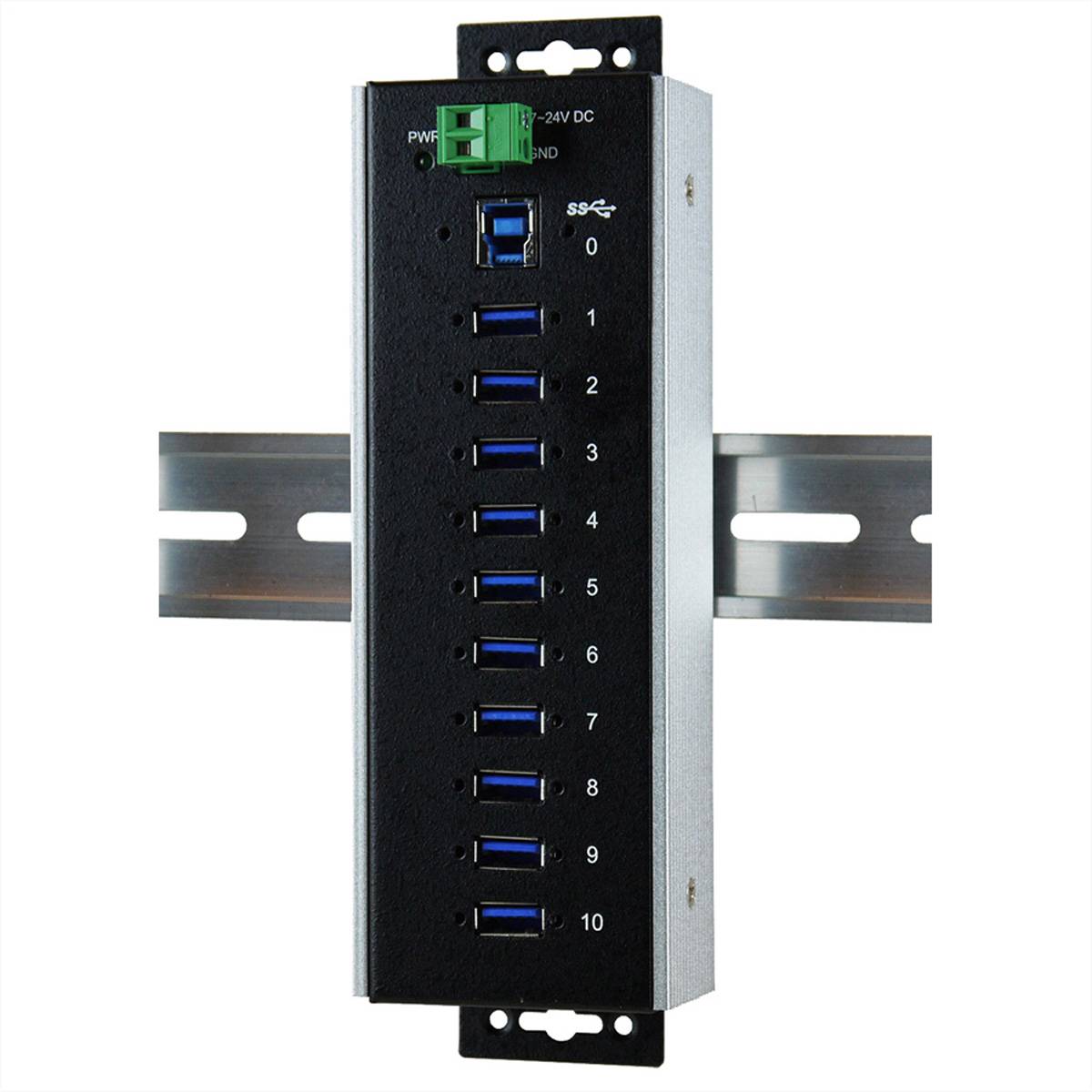 EXSYS EX-1110HMVS-WT 10 Port USB 3.2 Gen1 HUB 15KV ESD Surge Protection für erweiterte Temperaturen-0