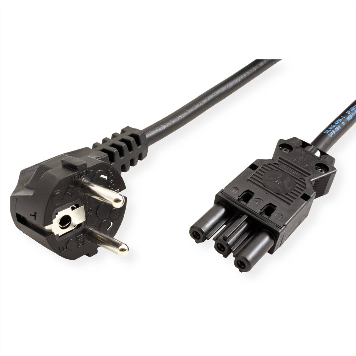 BACHMANN Gerätezuleitung Schutzkontakt/Gerätekupplung GST18-3, halogenfrei, schwarz, 3 m-1
