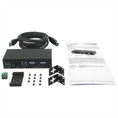 EXSYS EX-11244HMS 4 Port USB 3.2 Gen 1 HUB Din-Rail Kit und Wand VIA VL813 Chipset-3
