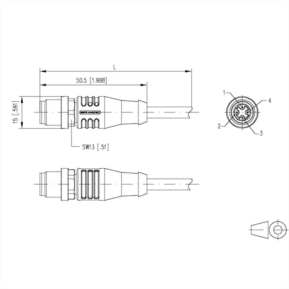 Metz Connect 142M1D10010 M12 Patchkabel CAT 5e SF/FTP 1.00 m Grün PUR-Mantel, Säurebeständig, Ozonbeständig, UV-Beständi-2