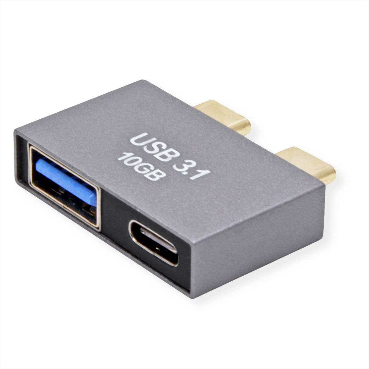 ROLINE USB 3.2 Gen 2 Adapter, 2x USB Typ C - 1x Typ A + 1x C, ST/BU, silberfarben-4