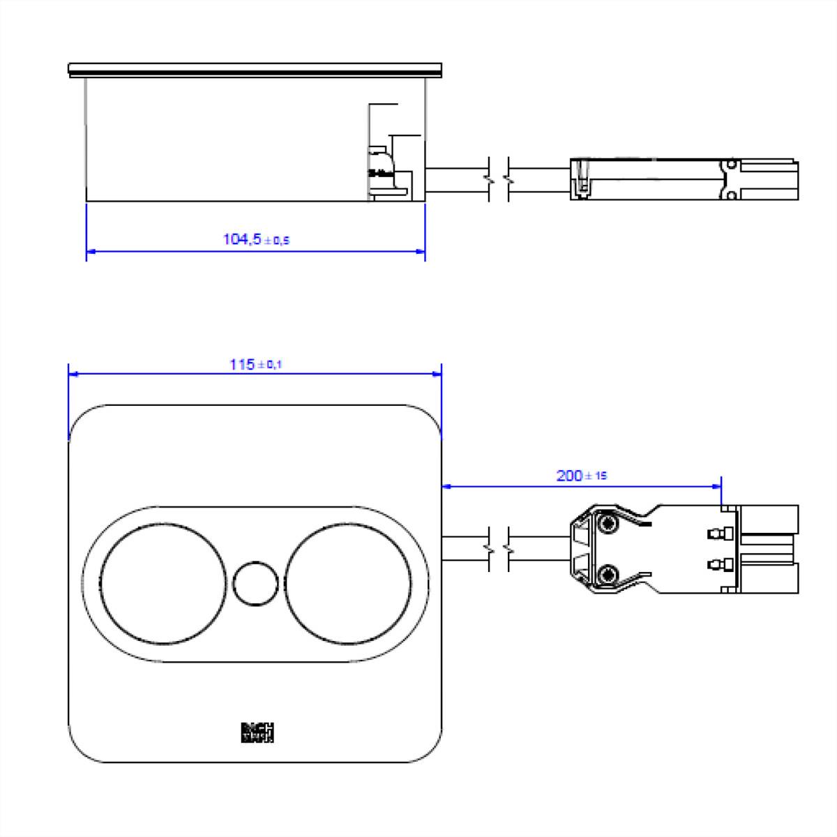BACHMANN TWIST 2 1xCEE7/3 1xUSB A/C 22W 0,2m GST18 silber eckig-3