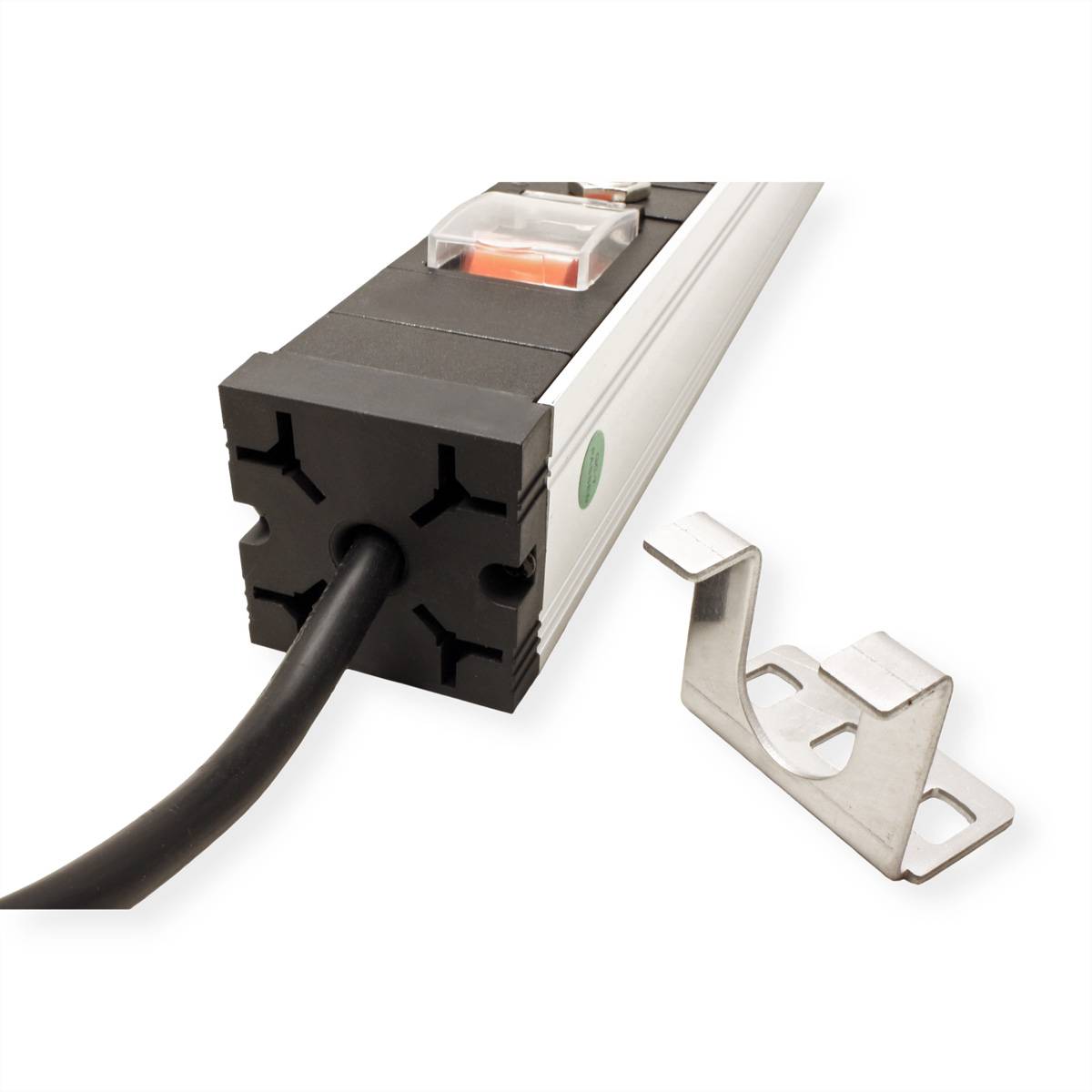 VALUE 19-Zoll-Steckdosenleiste 7fach mit Überlastschutz, 1 HE, Schutzkontakt-Stecker, 2,8 m-3