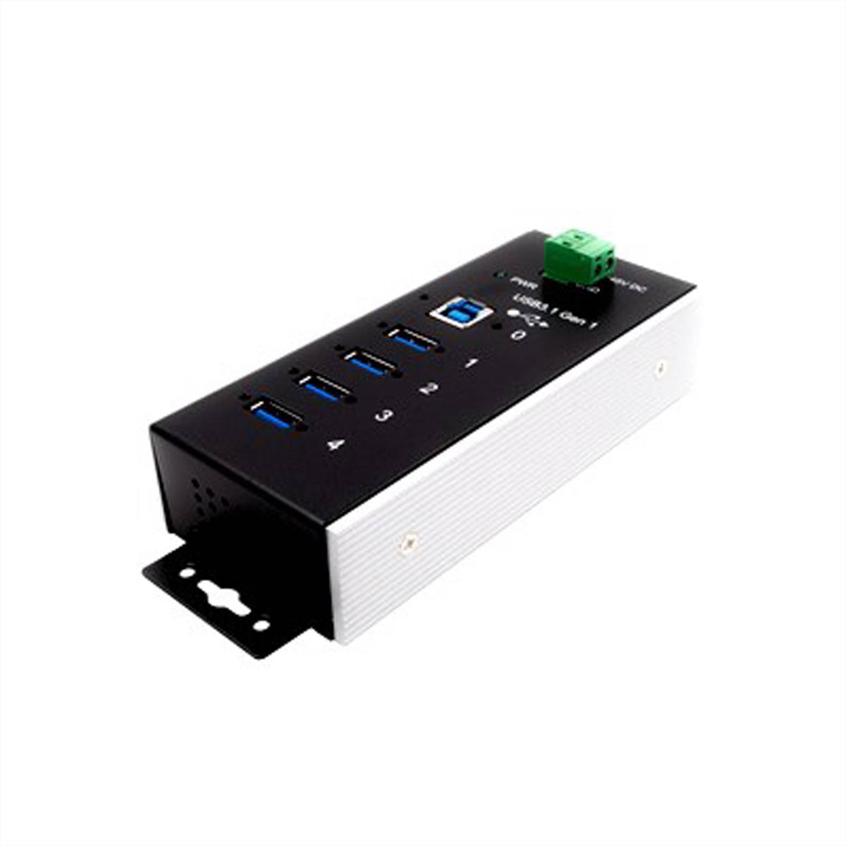 EXSYS EX-1185HMVS-WT USB3.0 Metall Hub 4 Ports Din Rail Temperaturber. -40°C bis 85°C-2