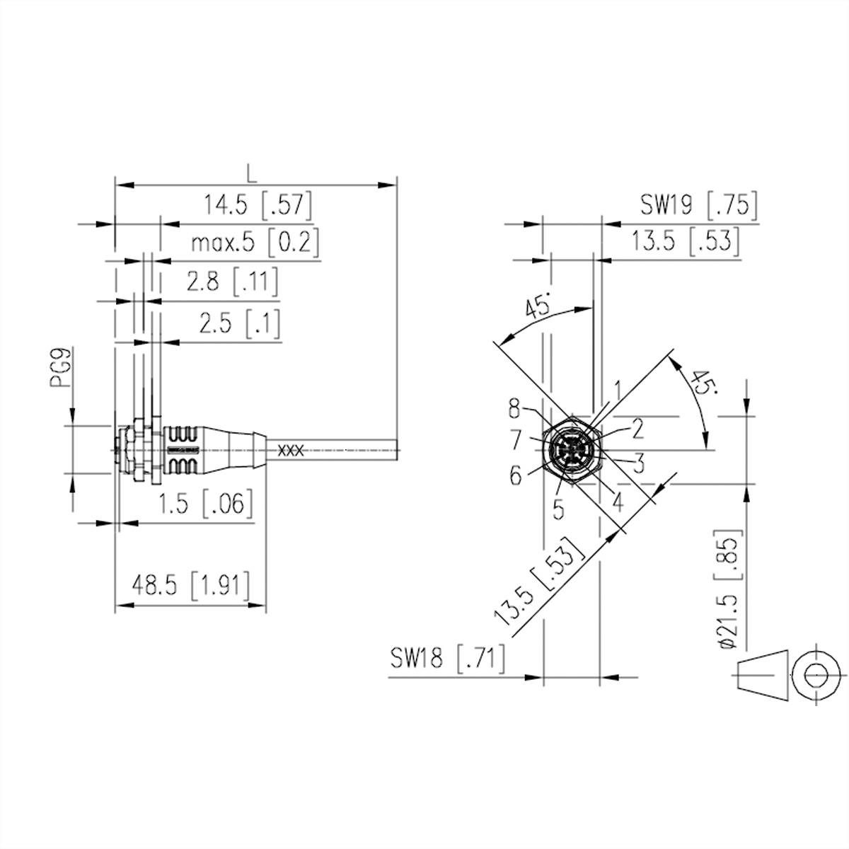 Metz Connect 142M2X20100 M12 Netzwerkkabel, Patchkabel CAT 6a S/FTP 10.00 m Grün PUR-Mantel, Säurebeständig, Ozonbeständ-2