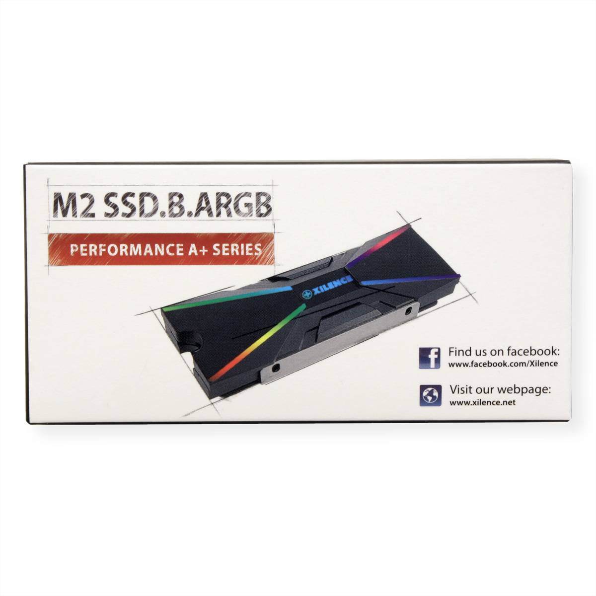 Xilence M2SSD.B.ARGB M.2 2280 SSD PCIe NVMe/SATA Kühler, 3PIN ARGB 5V, Passiv-1