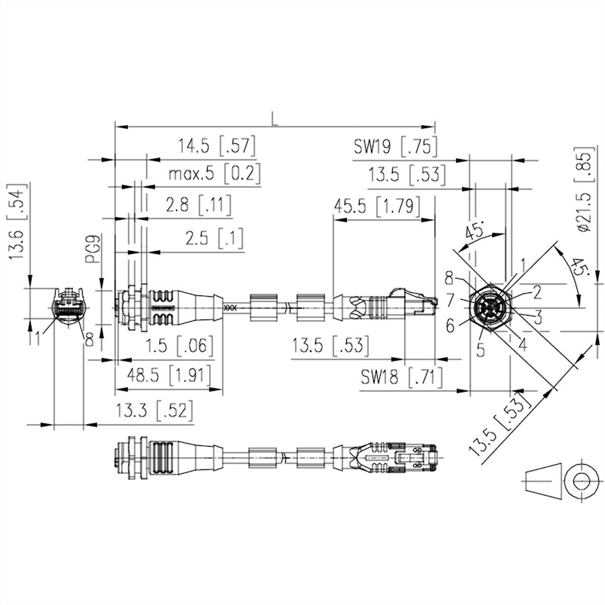 Metz Connect 142M2X25100 M12 Patchkabel CAT 6a S/FTP 10.00 m Grün PUR-Mantel, Säurebeständig, Ozonbeständig, UV-Beständi-2