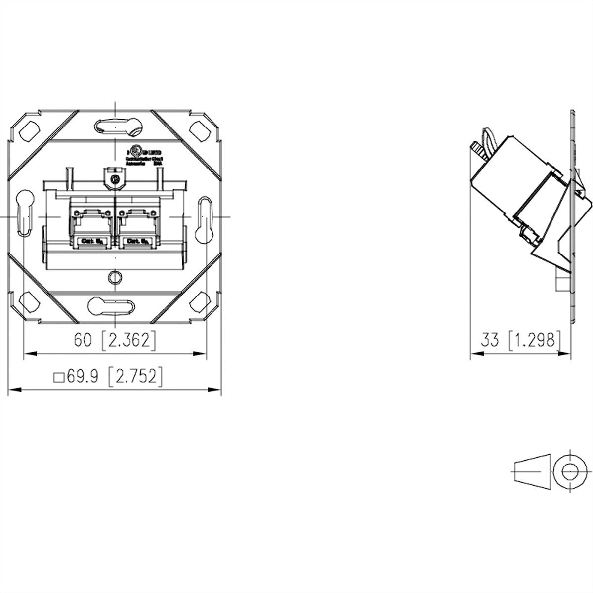 Metz Connect Netzwerkdose Unterputz Einsatz CAT 6a 2 Port-1