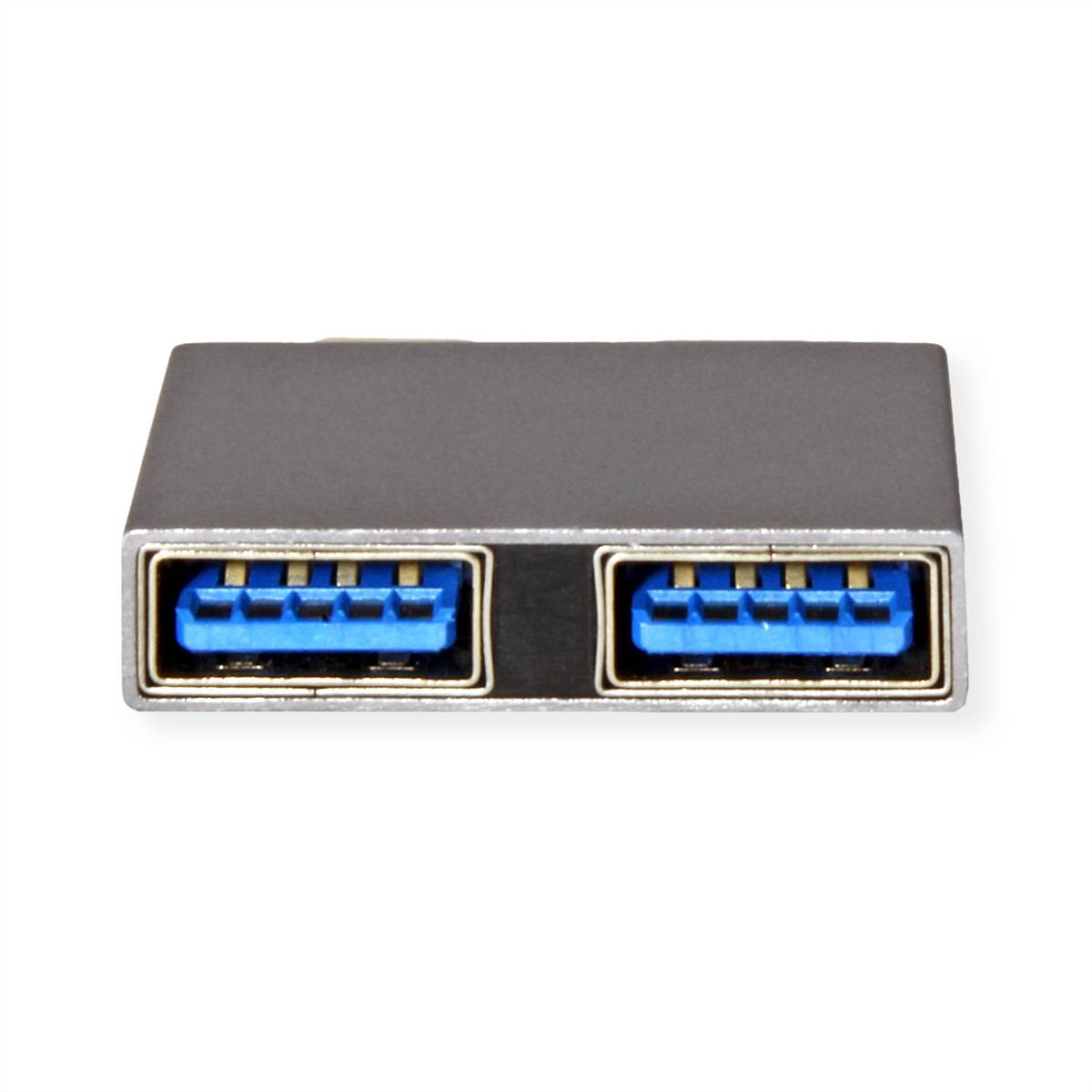 ROLINE USB 3.2 Gen 2 Adapter, 2x USB Typ C - 2x Typ A, ST/BU, silberfarben-4