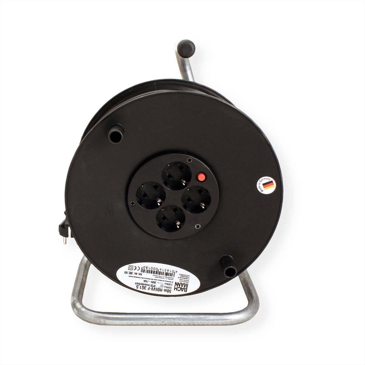 BACHMANN Schutzkontakt-Aufrollkabeltrommel 4fach 230VAC, 50 m-3