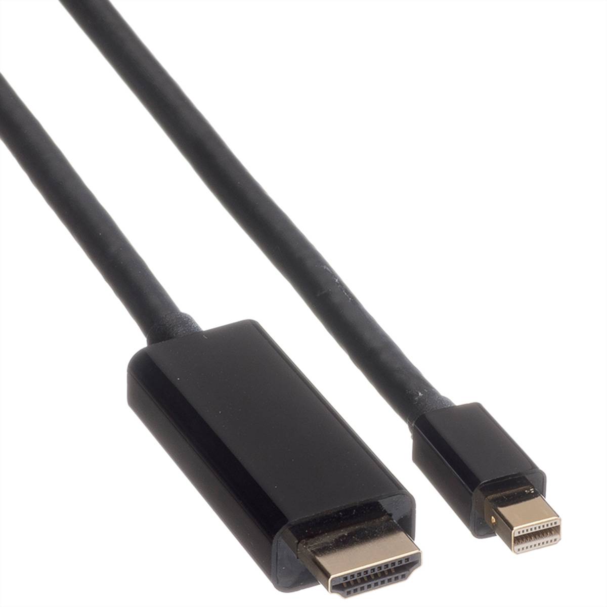 ROLINE Mini DisplayPort Kabel, Mini DP-UHDTV, ST/ST, schwarz, 2 m-3