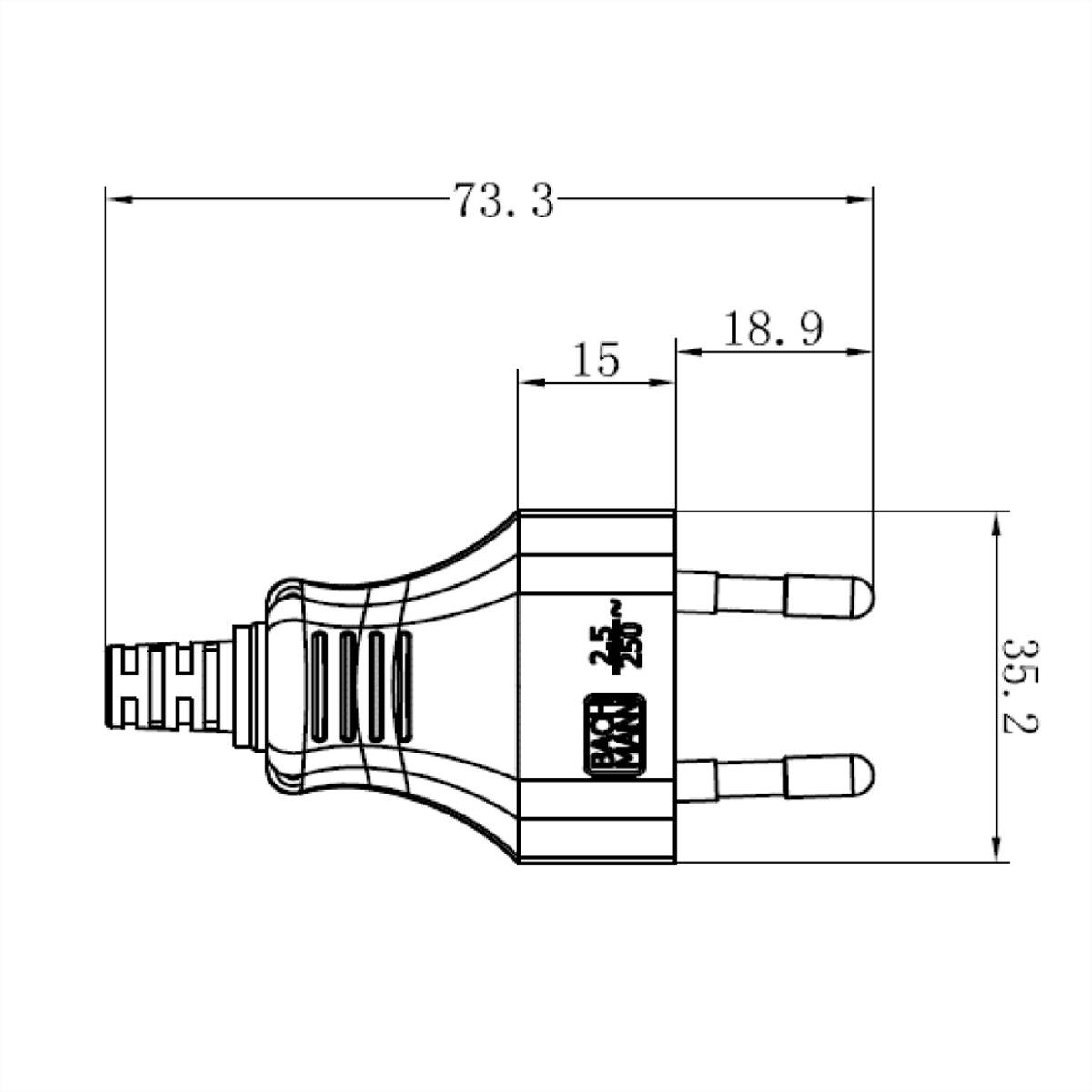 BACHMANN Euroflachstecker weiß, Schraubanschluss VE 3 Stk. im Polybeutel-1