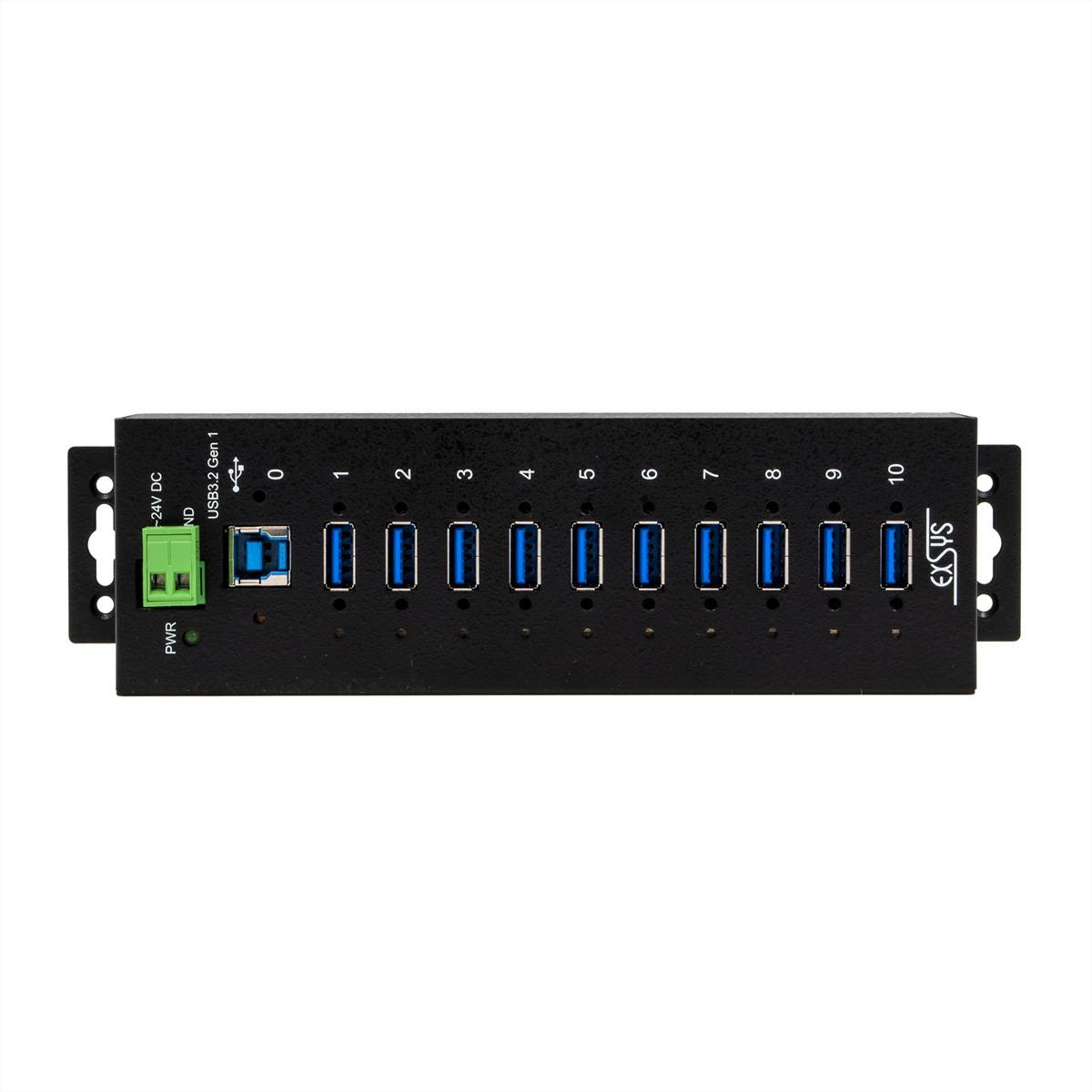EXSYS EX-1510HMVS 10 Port USB 3.2 Gen1 Managed Metall HUB mit 15KV ESD Überspannungs-Schutz Din-Rail-2