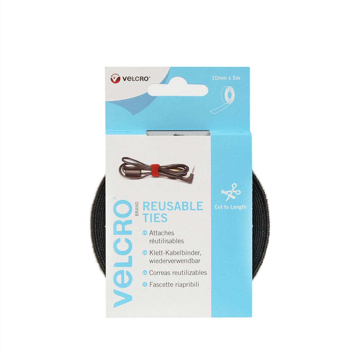 VELCRO® ONE-WRAP® Wiederverwendbares Klettband, ONE-WRAP® Band 10mm x 5m Schwarz-1