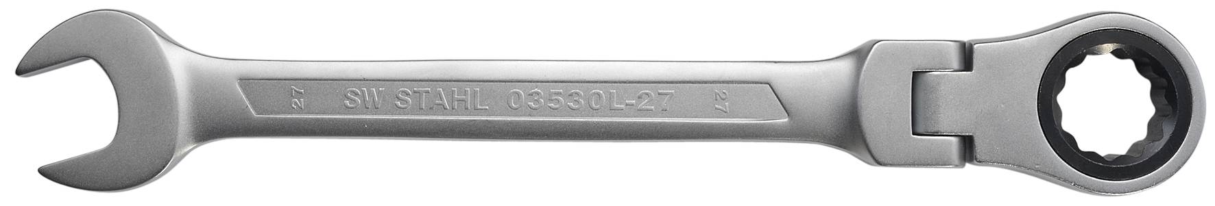 SW-Stahl 03530L-27 Gabelringratschenschlüssel 27 mm I Ringschlüssel mit Gelenk I 72 Zähne I Maulschlüssel mit Ringratsch-0