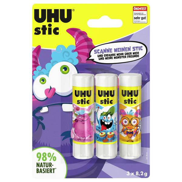 UHU MONSTER Klebestifte 3x 8,2 g 9000179