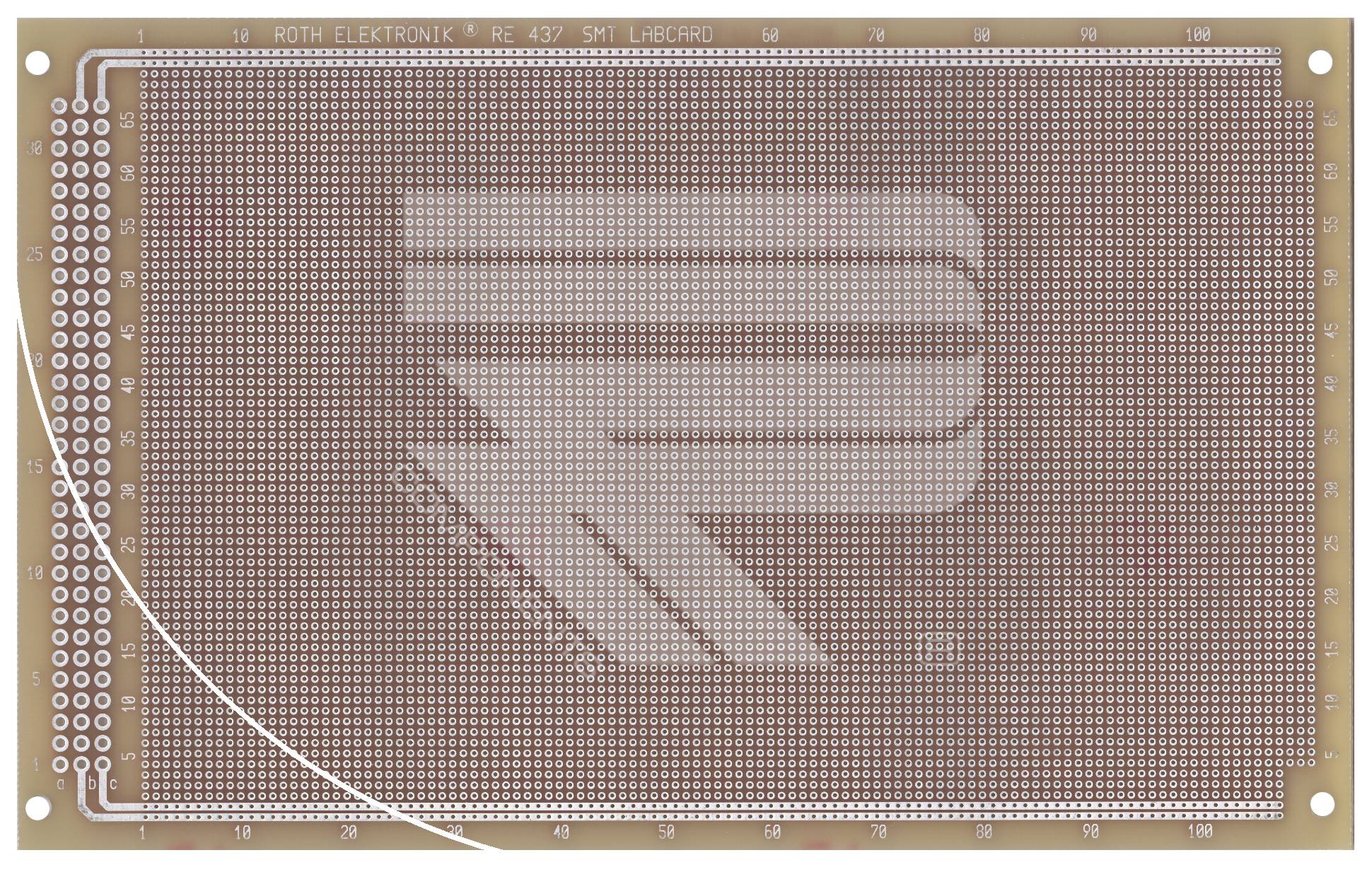 Roth Elektronik RE437-LF Laborkarte FR4 160 x 100 mm 1,5 mm zweiseitig RM 1,27 Ø 0,35 mm 35 µm-0